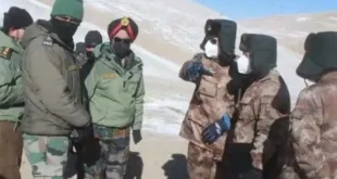 A brief confrontation between Indian and Chinese soldiers